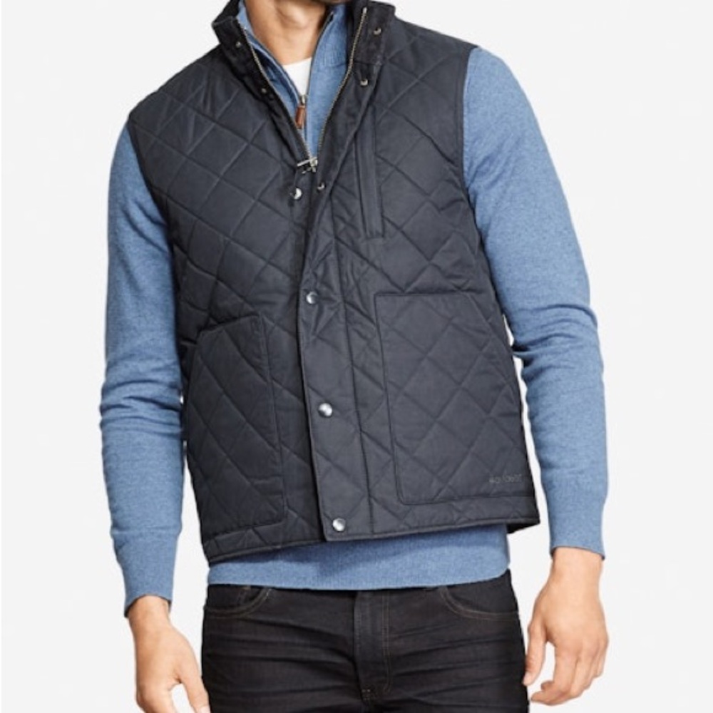Bonobos Navy “Banff” Quilted Vest, Slim Small